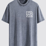 Cool Dads Club Print Washed Distressed Drop Shoulder T-Shirt