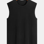 Solid Cotton Sleeveless T-Shirt