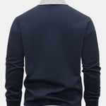 Contrast Zipper Polo Collar Sweatshirt