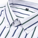 Long Sleeve Stripe Button Up Shirt & Slim Fit Tapered Trousers