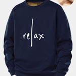 Relax Print Teddy Fleece Lined Sweatshirt