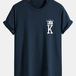 Regular Fit Crown King Print Cotton T-Shirt