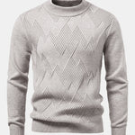 Heavyweight Stripe Mock Neck Knit Sweater