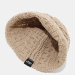 Solid Color Wool Coarse Texture Warm Knitted Bucket Hat
