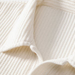 Short Sleeved Waffle Polo & Straight Leg Linen Pants