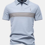 Contrast Pique V Neck Polo Shirt