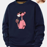 Pink Panther Print Teddy Fleece Lined Sweatshirt
