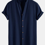 Crinkled Textured V Neck Shirt & Crinkle Textured Straight Leg Pants