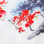 Oriental Ink Painting Button Up Shirt & Man Mid Length Drawstring Swim Shorts