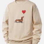 Heart-shaped Balloon Dachshund Print Relax Fit Sweatshirt