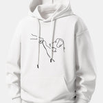 Line Dog Print Relax Fit Hoodie
