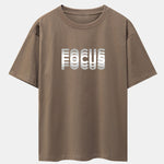 Focus Slogan Print Drop Shoulder Oversize T-Shirt