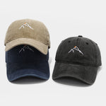 Mountain Embroidered Washed Distressed Baseball Cap