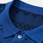 Geometric Knitted Button Up Shirt