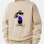 Sunglasses Rabbit Print Relax Fit Sweatshirt