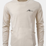 Men Print Cotton Arc Hem T-Shirt