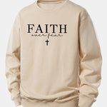 Faith Over Fear Print Relax Fit Sweatshirt