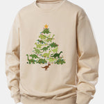Dinosaur Christmas Tree Print Relax Fit Sweatshirt