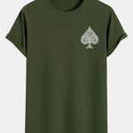 Ace Of Spades Print Cotton Arc Hem T-Shirt