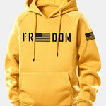American Freedom Print Drawstring Hoodie