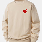 Heart Puzzle Print Relax Fit Sweatshirt