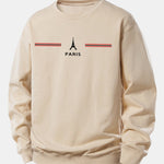 Paris Stripe Print Relax Fit Sweatshirt