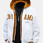 Contrast 2 In 1 Hooded Baseball Jacket