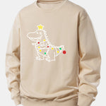 Christmas Dinosaur Print Relax Fit Sweatshirt