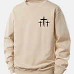 Faith Over Fear Cross Print Relax Fit Sweatshirt