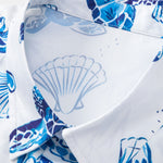 Turtle Print Button Up Shirt & Striped Swim Shorts