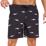 2 In 1 Pink Shark Print Swim Shorts