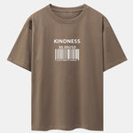 Kindness Barcode Print Drop Shoulder Oversize T-Shirt