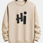 Hi Slogan Lines Print Relax Fit Sweatshirt