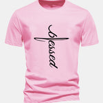 Regular Fit Blessed Print Cotton T-Shirt