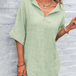 Zeagoo Tunic Tops Sexy V Neck Short Sleeve Blouses Casual Loose Fit Plain T-Shirts