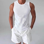Heavyweight Ribbed Knit Tank Top Slim Fit Workout Gym Shirt