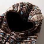 Retro Jacquard Faux Lamb Wool Hooded Jacket
