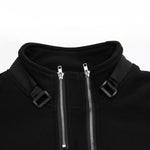 Multi-pocket Pullover Zip-up Sweatshirt
