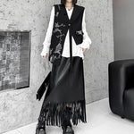 Embroidered Irregular Loose Versatile Vest