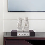 Buddha Stones 2Pcs Lion Statue Courage Strength Resin Home Office Decoration