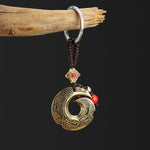 Buddha Stones Good Luck Fortune Copper Wealth Key Chain