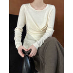 Irregular Hem Cross-over Knit Sweater