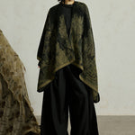 Ink Painting Split Double-sided Knitted Shawl