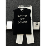 ã€�YOU'R MY LOVERã€‘Bead Lettering Sleeveless T-shirt