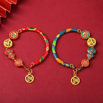Buddha Stones Tibetan Gourd Fortune Happiness Lion Wealth Luck Bracelet