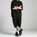 Unisex Loose-Fit Irregular-Hem Shorts
