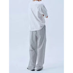 Striped Loose Straight Leg Linen Casual Pants