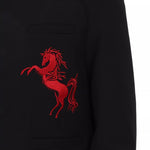 Horse Embroidered Stand-up Collar Suit Jacket