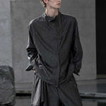Irregular Slanted Placket Shirt and Trousers Two-piece set