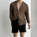 Loose-fitting Hollow Knit Cardigan